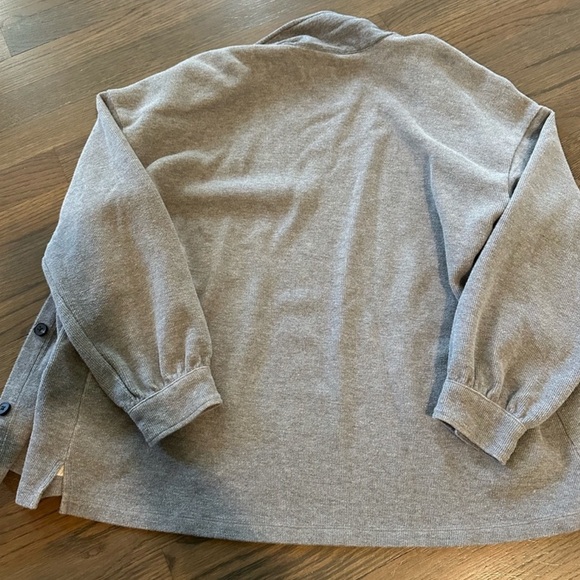 Madewell Grey Ribbed Shacket - Picture 4 of 6